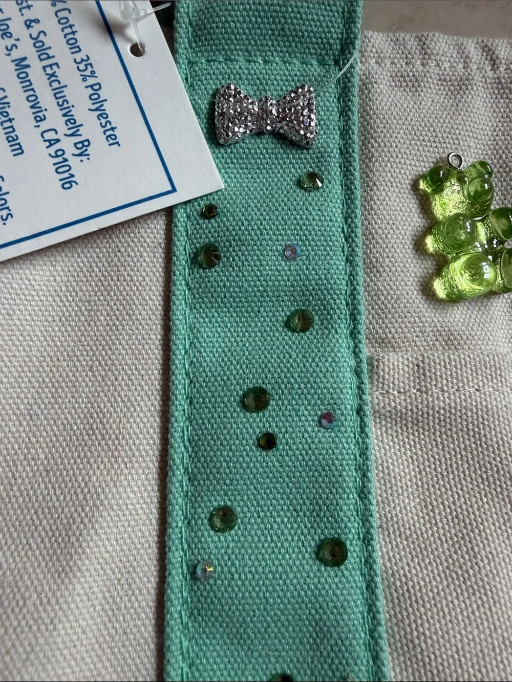 Custom Trader Joe’s mini pastel mint tote